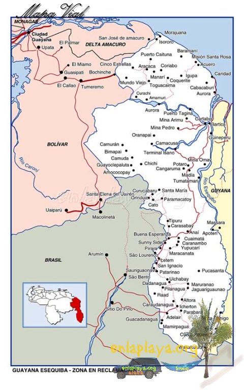 Mapa De Guayana Esequiba Zona En Reclamación Guao